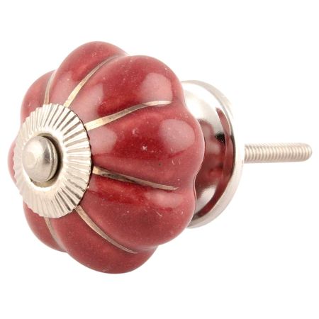 Cherry Golden Line Ceramic Melon Cabinet Knob